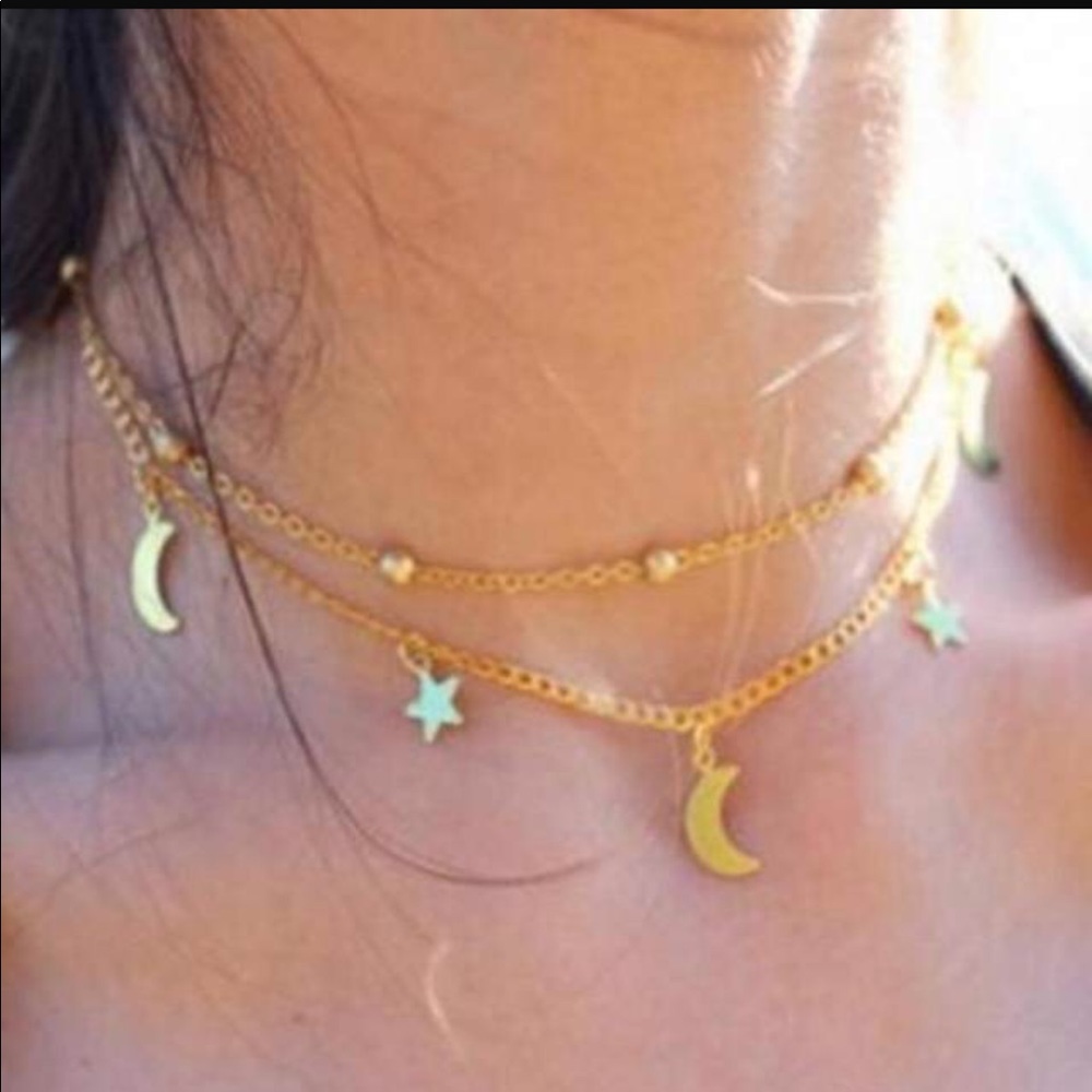π΄β¨πStar&Moon Choker Necklace β¨π - Picture 2 of 3